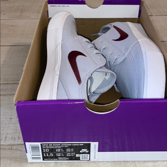 NIKE SB STEFAN JANOSKI Sky grey maroon sneakers - Picture 6 of 7